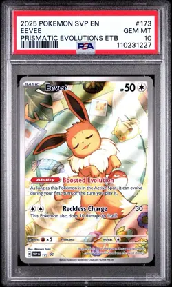 2025 POKEMON SVP EN-SV BLACK STAR PROMO #173 EEVEE PSA 10 - Image 3