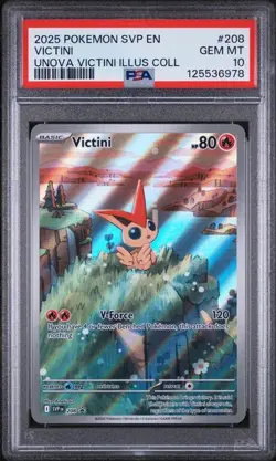 2025 POKEMON SVP EN-SV BLACK STAR PROMO #208 VICTINI PSA 10 - Image 1