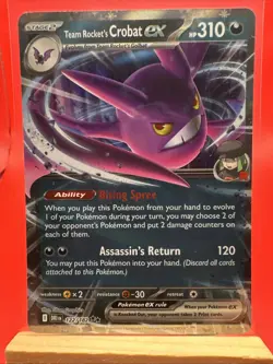 Team Rocket's Crobat ex - 122/182 - Destined Rivals - Pokemon TCG - NM - HOLO - Image 1