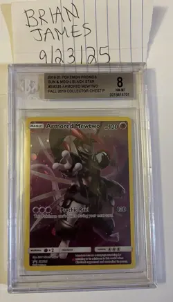 2019 POKEMON COLLECTOR CHEST PROMO #SM228 FULL ART/ARMORED MEWTWO BGS 8 (notPSA) - Image 1