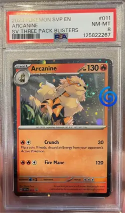 PSA 8 Arcanine Swirl 🌀 Black Star Promo 2023 Blister 11 Pokemon Scarlet Violet - Image 1