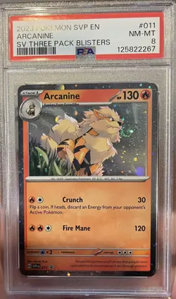 PSA 8 Arcanine Swirl 🌀 Black Star Promo 2023 Blister 11 Pokemon Scarlet Violet - Image 5