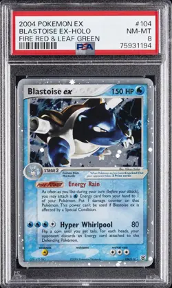 2004 POKEMON EX FIRE RED & LEAF GREEN #104 BLASTOISE EX-HOLO PSA 8 - Image 1