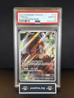 2024 Pokemon Twm En-Twilight Masquerade Illustration Rare Torkoal #172 PSA 10 - Image 1