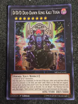 Yugioh D/D/D Duo-Dawn King Kali Yuga MP16-EN143 Super Rare NM 1st - Image 1
