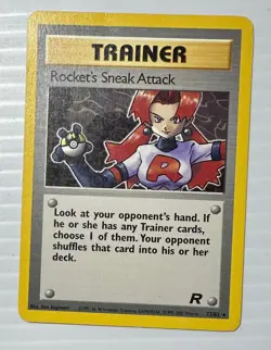 Rocket's Sneak Attack 72/82 Team Rocket Non Holo Rare Vintage Pokemon TCG Card - Image 1