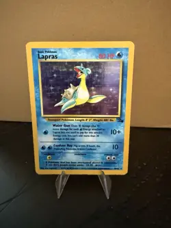 Pokemon TCG Lapras Fossil Holo Unlimited Rare Card 10/62 - Image 1