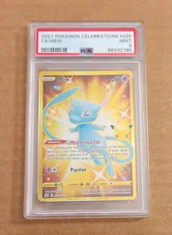 Pokemon- Mew 025/025 25th Anniversary Celebrations Full Art Gold Card PSA 9 Mint - Image 2