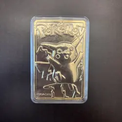 Pikachu 1999 Burger King 23k Gold Plated Card #25- Pokemon TOY Pokeball Vintage - Image 2