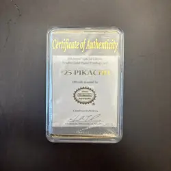 Pikachu 1999 Burger King 23k Gold Plated Card #25- Pokemon TOY Pokeball Vintage - Image 3