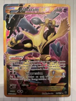 Pokemon TCG Alakazam EX Holo Ultra Rare 2016, 125/124 Card - Image 1