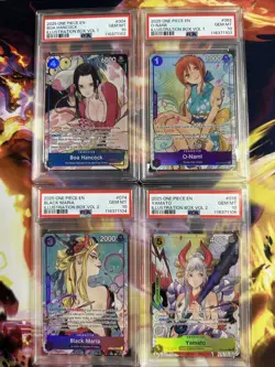 One Piece Illustration Box Promo Cards Vol 1 & 2 Sequential PSA 10 Set Nami Boa - Image 1