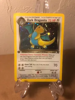 1st Edition Dark Dragonite Holo Rare 5/82 Team Rocket Pokemon Card MP/HP - Image 2