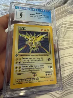 1999 Pokemon German 1st Edition Base Set Zapdos Holo Card 16/102 CGC 9 Mint - Image 1