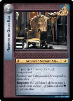 LOTR TCG ROS Rise of Saruman Throne OT Golden Hall 17r98 NM/MINT Top Shelf Card - Image 1