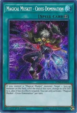 Yu-Gi-Oh Card - SPWA-EN024 -MAGICAL MUSKET - CROSS-DOMINATION (secret rare holo) - Image 1