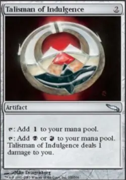 1x Talisman of Indulgence Moderate Play, English Mirrodin MTG Magic - Image 1