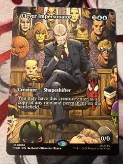 Clever Impersonator (Borderless) Marvel’s Spider Man MYTHIC 0008 MTG NM - Image 1