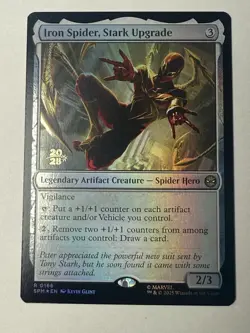 Iron Spider, Stark Upgrade - 0166 Marvel's Spider-Man MTG STAMPED PRELEASE FOIL - Image 1