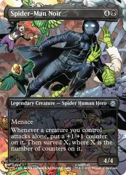Spider-Man Noir Borderless NM Spider-Man Set MTG Magic the Gathering Black Eng - Image 1