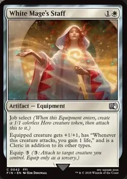 White Mage's Staff Final Fantasy Foil NM Magic The Gathering - Image 1