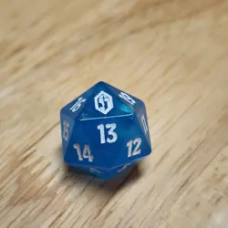 MTG Final Fantasy Rare Spindown Dice D20 Pre-Release Blue Crystal - Image 1
