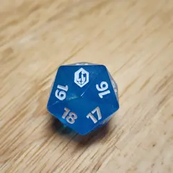 MTG Final Fantasy Rare Spindown Dice D20 Pre-Release Blue Crystal - Image 2
