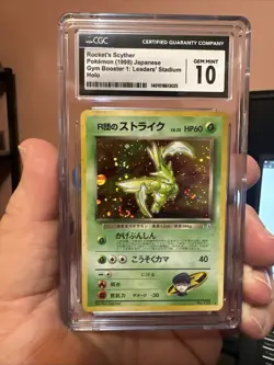 1998 Pokemon Japanese Gym Leaders Stadium Rocket’s Scyther No. 123 SWIRL CGC 10! - Image 1