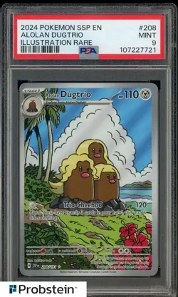 2024 Pokemon SSP EN #208 Alolan Dugtrio IR PSA 9 MINT - Image 1