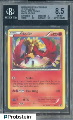 2016 Pokemon Break Evolution Ho-oh Lugia Black Star Promo #XY153 Ho-oh BGS 8.5 - Image 1