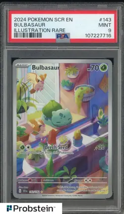 2024 Pokemon SCR En Illustration Rare #143 Bulbsaur PSA 9 MINT - Image 1