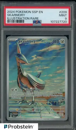 2024 Pokemon SSP EN #209 Illustration Rare Skarmory PSA 9 MINT - Image 1