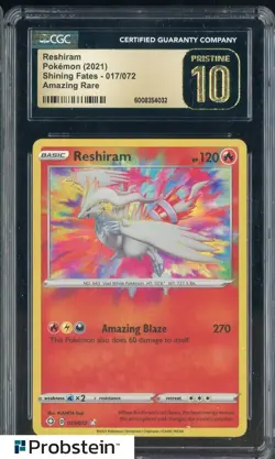 2021 Pokemon Shining Gates #017/072 Reshiram Amazing Rare CGC 10 PRISTINE - Image 1