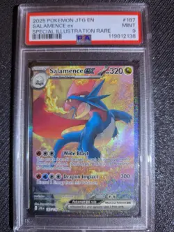 2025 POKEMON JOURNEY TOGETHER SPECIAL ILLUSTRATION RARE #187 SALAMENCE EX PSA 9 - Image 1