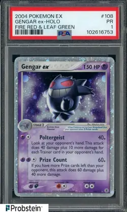 2004 Pokemon Ex Fire Red & Leaf Green #108 Gengar Ex Holo PSA 1 PR - Image 1