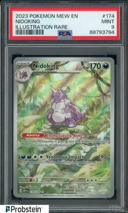 2023 Pokemon Mew EN Illustration Rare #174 Nidoking PSA 9 MINT - Image 1