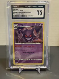 CGC 10 GEM MINT Gengar Lost Origin Prerelease Holo Promo SWSH241 Pokemon - Image 1
