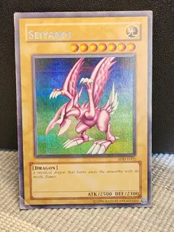 Yugioh Seiyaryu SDD-E001 Secret Rare Damaged - Image 1