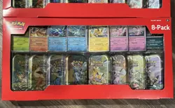 2 boxes Pokemon TCG Prismatic Evolutions Costco 8 Mini-Tin Bundle w/ Promo Cards - Image 2