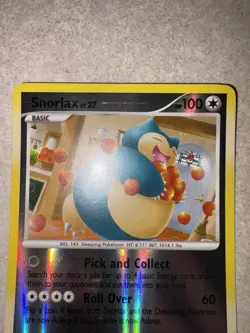 Pokemon TCG Snorlax Promo Card 33/111 Light Play Condition Reverse Holo Rare - Image 3