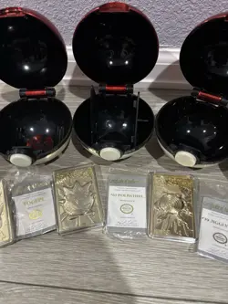 Full Set 1999 Pokemon 23k Gold Plated Trading Cards Burger King w/Poke Balls - Image 3