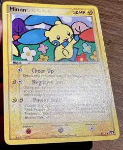 LP-/MP+ Holo Minun Pokemon Card | Vintage Rare | 2006 POP Series 3 4/17 - Image 5