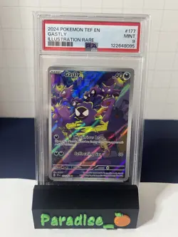 Pokemon 2024 Temporal Forces Gastly Illustration Rare Card 177/162 IR PSA 9 - Image 1