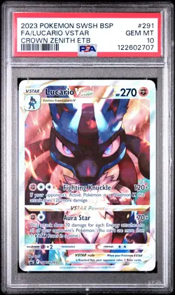 Lucario VSTAR Sword & Shield Promo Cards Holo PSA 10 - Image 1