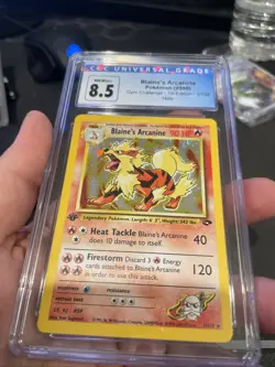 Pokemon Card Blaine's Arcanine Gym Challenge 1/132 Holo CGC 8.5 First Edition - Image 2