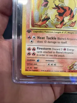 Pokemon Card Blaine's Arcanine Gym Challenge 1/132 Holo CGC 8.5 First Edition - Image 3