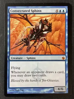 MTG Mirrodin Besieged #21 Consecrated Sphinx LP - Image 1