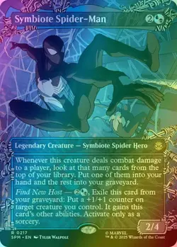 MTG - Symbiote Spider-Man - Borderless - SPM 217 - FOIL - NM - Image 1