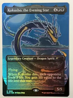 Kokusho, The Evening Star Secret Lair Devastation Dragons MTG Rainbow Foil NM - Image 1