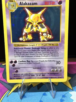 Pokemon - Alakazam - Base Set Shadowless 1/102 - Holo Rare - MP - Image 3